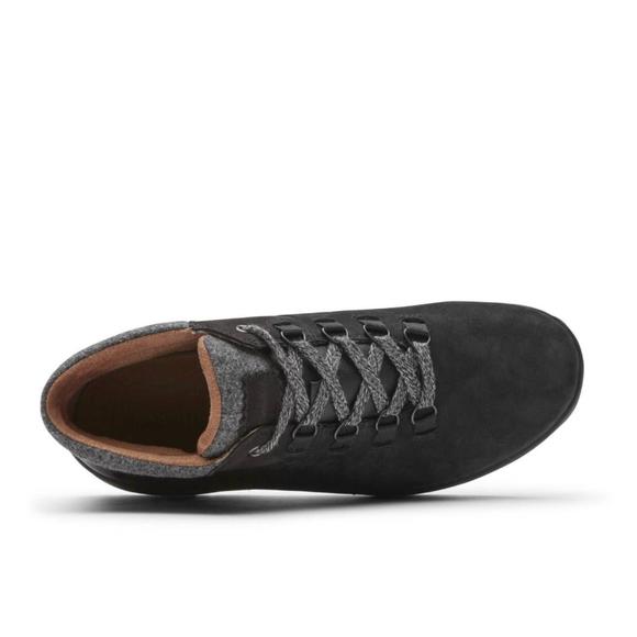 NEW ROCKPORT women's pyper hiker boot medium in black nubuck - Picture 3 of 5